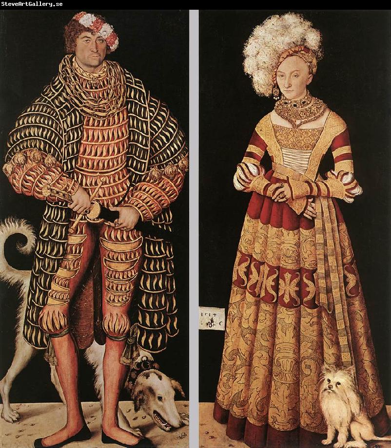 CRANACH, Lucas the Elder Portraits of Henry the Pious, Duke of Saxony and his wife Katharina von Mecklenburg dfg